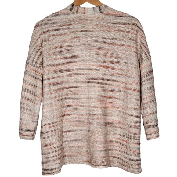 PureJill J. Jill Medium Cream Striped One Button Women's‎ Cardigan Sweater - Picture 2 of 5